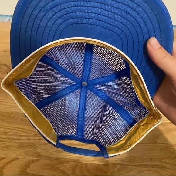 Vintage WNYTPA Patch Mesh Snap Back Trucker Hat Blue Made in USA Tractor Pull - Picture 7 of 9